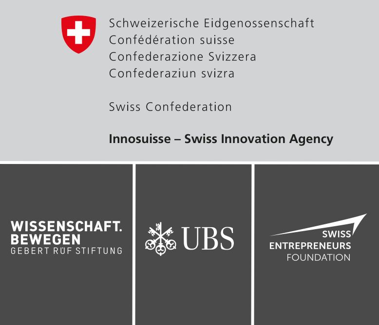 Key Partner Innosuisse, Gebert Rüf Stiftung, UBS, Swiss Entrepreneurs Foundation